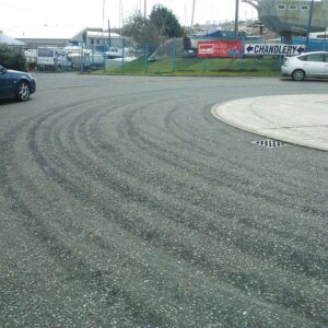 Denton Island Newhaven roundabout skid marks