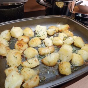 Roast potatoes with foraged rosemary